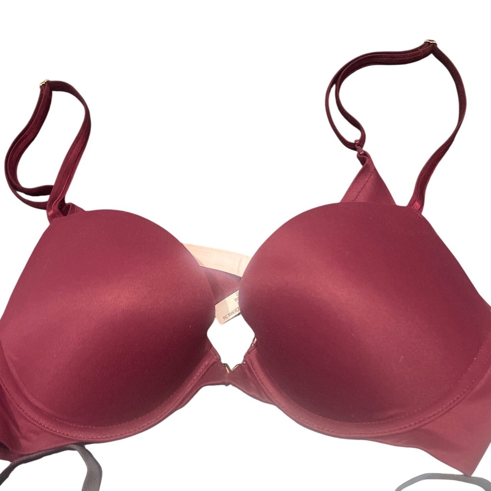 Victoria's Secret & PINK Bra Bundle 36B Burgundy Underwire & Leopard Wireless‎ - Picture 3 of 5